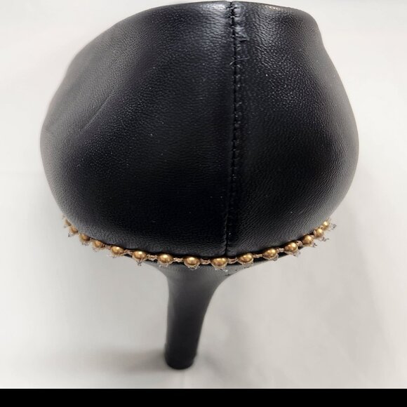 Coach Samantha Pump Heels with brass beadchain Trim Smooth Leather Size 9.5 - Picture 9 of 16